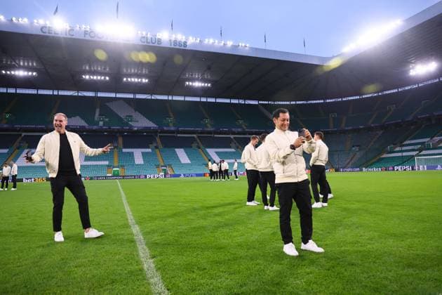 Celtic Glasgow - RB Leipzig Matchday-1 Glasgow, 04.11.2024, Celtic Park, Fussball, UEFA Champions League, 4. Spieltag , Celtic Glasgow vs. RB Leipzig, Matchday-1 , Im Bild: Pitchwalk , Only editorial use! Foto nur zur redaktionellen Nutzung bestimmt! , UEFA regulations prohibit any use of photographs as image sequences and or quasi-video ,