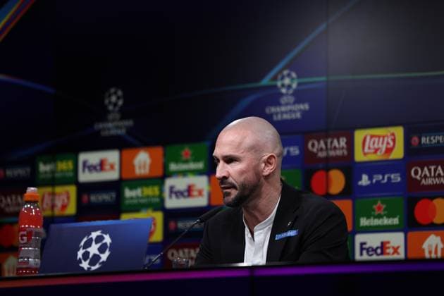SOCCER - UEFA CL, Dortmund vs Sturm DORTMUND,GERMANY,04.NOV.24 - SOCCER - UEFA Champions League, Borussia Dortmund vs SK Sturm Graz, preview, press conference, PK, Pressekonferenz Sturm. Image shows head coach Christian Ilzer (Sturm).  GEPAxpictures xChrisxBauer