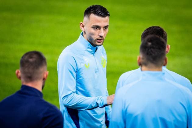 SLOVAN BRATISLAVA - GNK DINAMO ZAGREB Player of Dinamo Zagreb Arber Hoxha during team practice ahead of league phase of UEFA Champions League football match between SK Slovan Bratislava and GNK Dinamo Zagreb. Bratislava, Slovakia, November 04, 2024. PUBLICATION NOT IN SLOVAKIA Copyright: xx 080A6974