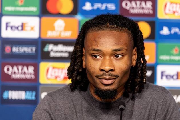 CHAMPIONS LEAGUE - LOSC - TURIN PHOTOPQR VOIX DU NORD PASCAL BONNIERE ; 04 11 2024 ; VILLENEUVE D ASCQ 04.11.2024 conference de presse de la champions league , avant le match entre le LOSC et la Juventus de Turin, KHEPHREN THURAM . PHOTO PASCAL BONNIERE LA VOIX DU NORD press conference, PK, Pressekonferenz on the eve of their UEFA Champions League football match against LOSC and Juventus de Turin France November 4, 2024 France  Copyright: xPHOTOPQR VOIXxDUxNORD MAXPPPxPASCALxBONNIEREx 20241104VDN8168 20241104VDN8168