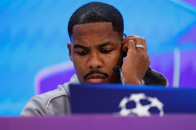 November 4, 2024, Madrid, Madrid, SPAIN: Mike Maignan of AC Milan attends his press conference, PK, Pressekonferenz ahead of the UEFA Champions League, football match against Real Madrid, at Santiago Bernabeu stadium on November 4, 2024, in Madrid, Spain. Madrid SPAIN - ZUMAa181 20241104_zaa_a181_118 Copyright: xDennisxAgyemanx