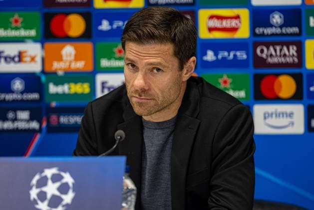 Football - UEFA Champions League - League Phase - Liverpool FC v Bayer 04 Leverkusen - MD-1 LIVERPOOL, ENGLAND - Monday, November 4, 2024: Bayer Leverkusen s head coach Xabi Alonso during a press conference, PK, Pressekonferenz at Anfield ahead of the UEFA Champions League game between Liverpool FC and Bayer 04 Leverkusen. (Photo by David Rawcliffe Propaganda) LIVERPOOL Anfield MERSEYSIDE ENGLAND  Copyright: xDavidxRawcliffex P2024-11-04-Liverpool_Leverkusen_MD-1-59