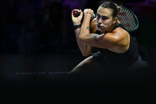 WTA, Tennis Damen Finals 2024 - Day 3 RIYADH, SAUDI ARABIA - NOVEMBER 04: Aryna Sabalenka of Belarus during her match against Jasmine Paolini of Italy on day 3 of the 2024 WTA Finals, part of the Hologic WTA Tour, held at King Saud University Indoor Arena on November 04, 2024, in Riyadh, Saudi Arabia. Riyadh Saudi Arabia  Copyright: xArturxWidakx originalFilename:widak-wtafinal241104_npBNa.jpg