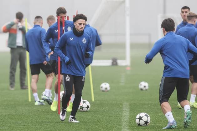 Club s Chemsdine Talbi pictured during a training session of Belgian soccer team Club Brugge KV, Tuesday 05 November 2024 in Knokke-Heist. The team is preparing for tomorrow s game against English Aston Villa F.C., on day 4 of the UEFA Champions League league phase. BRUNOxFAHY  x104619775x