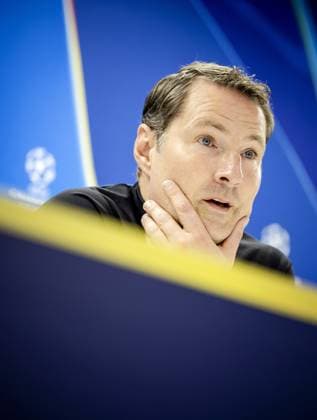 ROTTERDAM - Feyenoord coach Brian Priske of Feyenoord during a press conference, PK, Pressekonferenz at De Kuip prior to the Champions League match against FC Red Bull Salzburg. ANP ROBIN VAN LONKHUIJSEN xVIxANPxSportx xxANPxIVx 512749531 originalFilename: 512749531.jpg