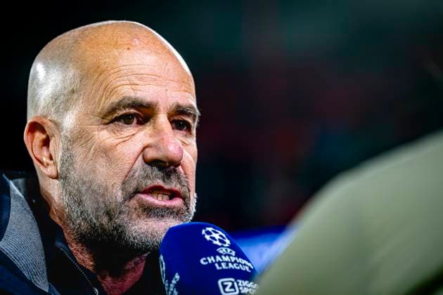 PSV Eindhoven trainer Peter Bosz, during the match PSV - Girona at the Philips stadium for the UEFA Champions League - League phase - Matchday 4 season 2024-2025 in EINDHOVEN, Netherlands on 5 november 2024, (photo by Marcel van Dorst EYE4images DeFodi Images) not used in POL SRB CRO FRA GBR NED ITA USA Defodi-746_198050