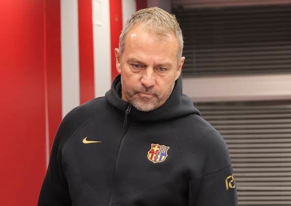 Crvena Zvezda vs Barcelona, UEFA Champions League Head coach Hansi Flick of FC Barcelona, Barca during the press conference, PK, Pressekonferenz of FC Barcelona ahead the match against FK Crvena Zvezda in UEFA Champions League, 5. November 2024. (credit image & photo: Pedja Milosavljevic STARSPORT) Belgrade Serbia Copyright: xPedjaxMilosavljevic STARSPORTx x