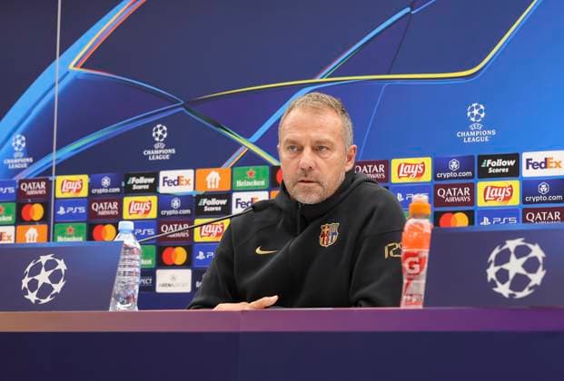 Crvena Zvezda vs Barcelona, UEFA Champions League Head coach Hansi Flick of FC Barcelona, Barca during the press conference, PK, Pressekonferenz of FC Barcelona ahead the match against FK Crvena Zvezda in UEFA Champions League, 5. November 2024. (credit image & photo: Pedja Milosavljevic STARSPORT) Belgrade Serbia Copyright: xPedjaxMilosavljevic STARSPORTx x