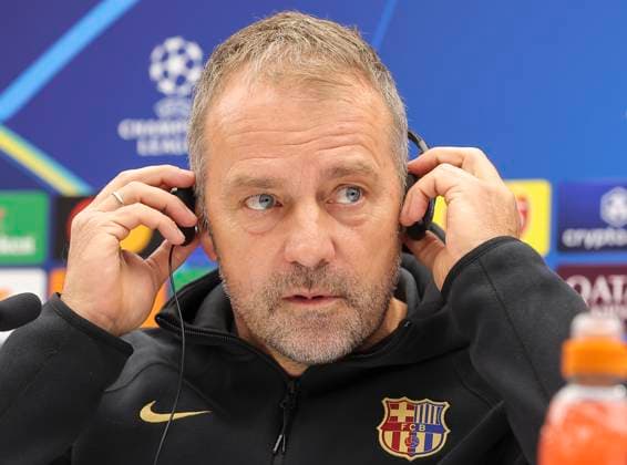 Crvena Zvezda vs Barcelona, UEFA Champions League Head coach Hansi Flick of FC Barcelona, Barca during the press conference, PK, Pressekonferenz of FC Barcelona ahead the match against FK Crvena Zvezda in UEFA Champions League, 5. November 2024. (credit image & photo: Pedja Milosavljevic STARSPORT) Belgrade Serbia Copyright: xPedjaxMilosavljevic STARSPORTx x