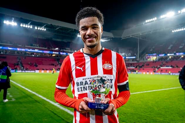 PSV Eindhoven midfielder Malik Tillman best men of the match, during the match PSV - Girona at the Philips stadium for the UEFA Champions League - League phase - Matchday 4 season 2024-2025 in EINDHOVEN, Netherlands on 5 november 2024, (photo by Marcel van Dorst EYE4images DeFodi Images) not used in POL SRB CRO FRA GBR NED ITA USA Defodi-746_198159