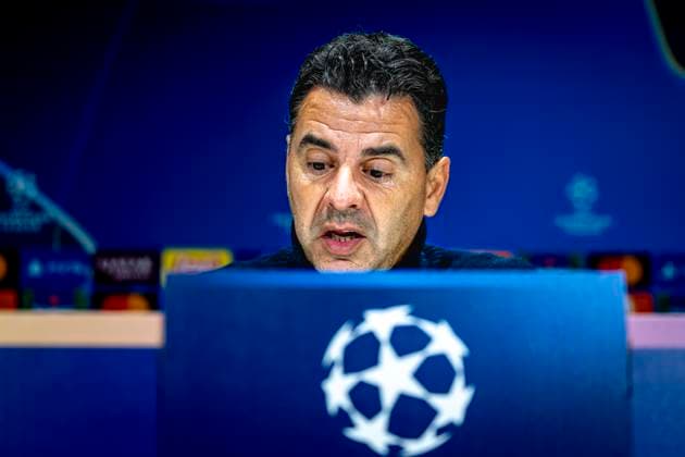 Girona FC trainer Miguel Angel Sanchez Munoz (Michel) during te press conference, PK, Pressekonferenz after the match , during the match PSV - Girona at the Philips stadium for the UEFA Champions League - League phase - Matchday 4 season 2024-2025 in EINDHOVEN, Netherlands on 5 november 2024, (photo by Marcel van Dorst EYE4images DeFodi Images) not used in POL SRB CRO FRA GBR NED ITA USA Defodi-746_198162