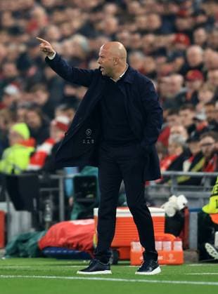 Liverpool, England, 5th November 2024. Arne Slot manager of Liverpool during the UEFA Champions League match at Anfield, Liverpool. Picture credit should read: Jessica Hornby Sportimage EDITORIAL USE ONLY. No use with unauthorised audio, video, data, fixture lists, club league logos or live services. Online in-match use limited to 120 images, no video emulation. No use in betting, games or single club league player publications. SPI-3439-0032