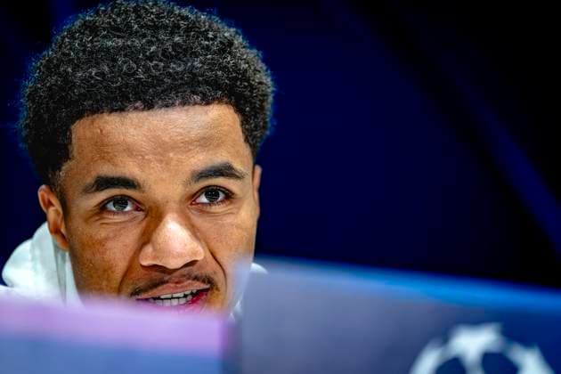 PSV Eindhoven midfielder Malik Tillman during te press conference, PK, Pressekonferenz after the match , during the match PSV - Girona at the Philips stadium for the UEFA Champions League - League phase - Matchday 4 season 2024-2025 in EINDHOVEN, Netherlands on 5 november 2024, (photo by Marcel van Dorst EYE4images DeFodi Images) not used in POL SRB CRO FRA GBR NED ITA USA Defodi-746_198171
