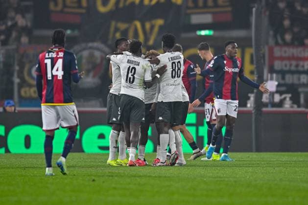 AS Monaco FC celebrates after scoring a goal disallowed during Bologna FC vs AS Monaco, UEFA Champions League football match in Bologna, Italy, November 05 2024  Copyright: xAlessioxMarini IPAxSportx xipa-ax xx IPA_51297554 IPA_Agency_IPA51297554