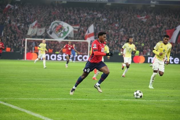 But de Jonathan DAVID (LOSC Lille) lors du match LOSC Lille vs Juventus FC, Ligue des Champions, Decathlon Arena stade Pierre Mauroy Villeneuve d Ascq, le 5 novembre 2024 - photo Laurent Sanson Panoramic FOOTBALL : LOSC Lille vs Juventus FC - Ligue des Champions - 05 11 2024 LaurentSanson Panoramic 