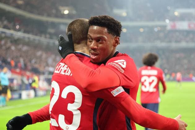 Joie de Jonathan DAVID (LOSC Lille) après son but lors du match LOSC Lille vs Juventus FC, Ligue des Champions, Decathlon Arena stade Pierre Mauroy Villeneuve d Ascq, le 5 novembre 2024 - photo Laurent Sanson Panoramic FOOTBALL : LOSC Lille vs Juventus FC - Ligue des Champions - 05 11 2024 LaurentSanson Panoramic 