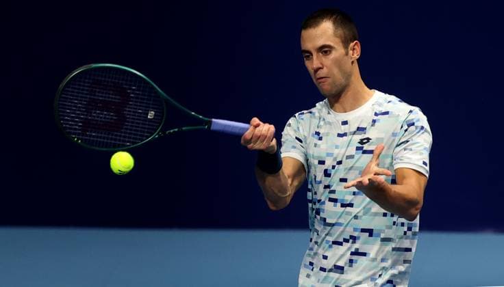 05.11.2024 Beograd(Srbija) ATP, Tennis Herren Serbia Open Series singlovi-pojedinicno muski tenis Laslzo Györe Szerbiai-Magyar hivatasos teniszezo Laslo Djere Srbija :