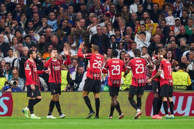 Alvaro Morata of AC Milan Real Madrid v AC Milan, UEFA Champios League match, date 4. Football, Santiago Bernabeu Stadium, Madrid, Spain - 5 Nov 2024 Editorial use only  Copyright: xPressinphoto Shutterstockx 14869602av