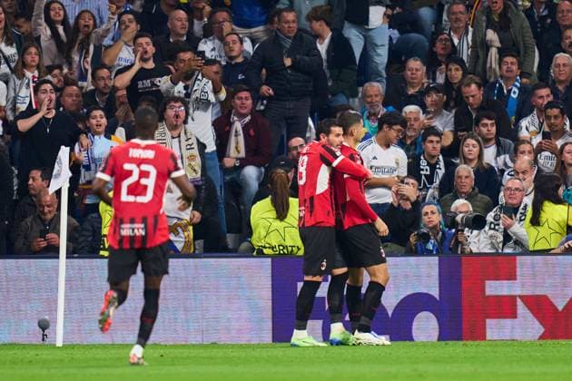 Alvaro Morata of AC Milan Real Madrid v AC Milan, UEFA Champios League match, date 4. Football, Santiago Bernabeu Stadium, Madrid, Spain - 5 Nov 2024 Editorial use only  Copyright: xPressinphoto Shutterstockx 14869602as