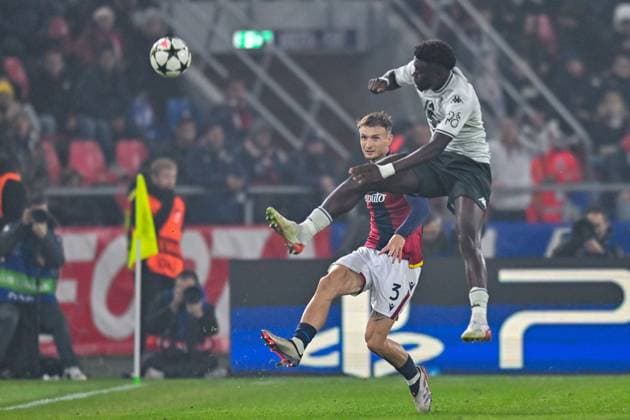 MonacoÃ¢ÂÄÂ™s Christian Mawissa portrait in action during Bologna FC vs AS Monaco, UEFA Champions League football match in Bologna, Italy, November 05 2024  Copyright: xAlessioxMarini IPAxSportx xipa-ax xx IPA_51298708 IPA_Agency_IPA51298708