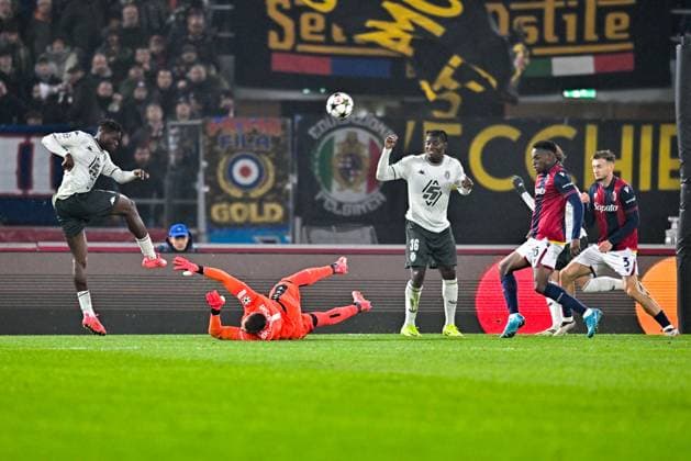 Shoot of MonacoÃ¢ÂÄÂ™s Christian Mawissa during Bologna FC vs AS Monaco, UEFA Champions League football match in Bologna, Italy, November 05 2024  Copyright: xAlessioxMarini IPAxSportx xipa-ax xx IPA_51298779 IPA_Agency_IPA51298779