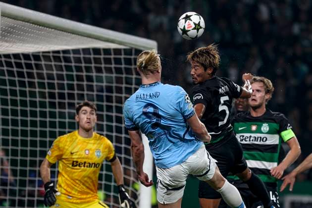 Erling Haaland forward of Manchester City during the UEFA Champions League 2024 25 League Phase MD4 match between Sporting Clube de Portugal and Manchester City at Estadio Jose Alvalade on November 05, 2024 in Lisbon, Portugal. UEFA Champions League - Sporting CP vs Manchester City (Valter Gouveia SPP) Copyright: xValterxGouveia SPPx spp-en-VaGo-VG_L1144