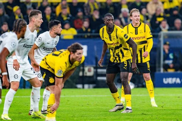 05.11.2024, Borussia Dortmund vs. Sturm Graz, UEFA Champions League, 4. Spieltag Julian Brandt (Borussia Dortmund, 10) Serhou Guirassy (Borussia Dortmund, 9) Copyright: xBahhoxKarax
