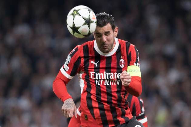 UEFA champions league - Real Madrid vs AC Milan MADRID, SPAIN - November 5:Theo Hernandez of AC Milan in action during the UEFA champions league 2024 25 match between Real Madrid and AC Milan at Santiago Bernabeu Stadium. (Photo by Guillermo Martinez) Madrid Santiago BernabÃ u Stadium Spain Copyright: xGuillermoxMartinezx