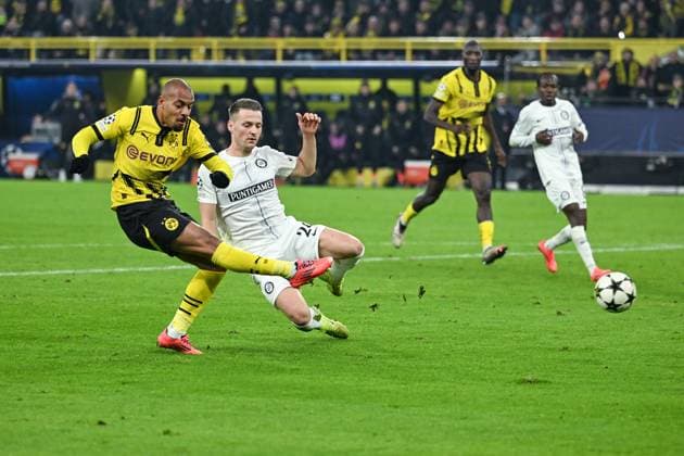 05.11.2024, Fussball, Champions League, 4. Spieltag, Saison 2024 2025, Borussia Dortmund - Sturm Graz, Donyell Malen (Borussia Dortmund) erzielt das Tor zum 1:0. xRHR-FOTO TKx Copyright: RHR-FOTOx RHR-FOTO TK
