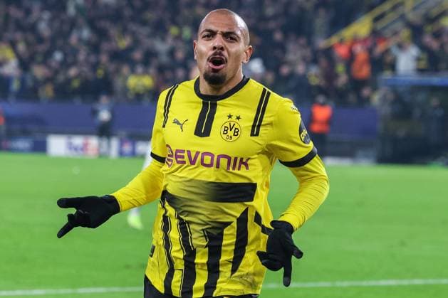 Sport Bilder des Tages Fußball Champions League 4. Spieltag Borussia Dortmund - Sturm Graz am 05.11.2024 im Signal Iduna Park in Dortmund Torjubel zum 1:0 durch Donyell Malen ( Dortmund )