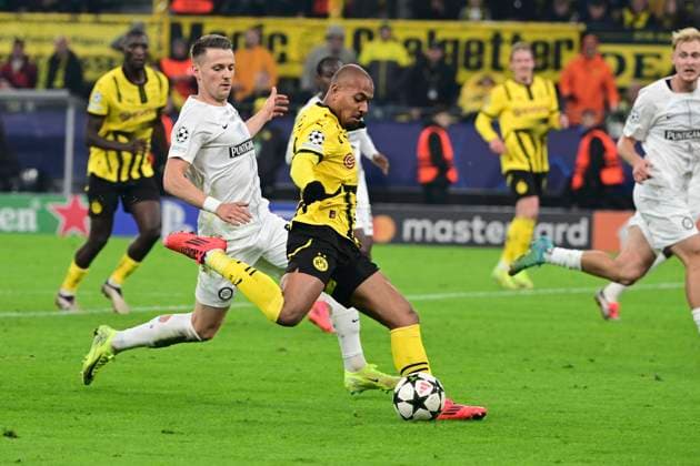 Tor zum 1:0 durch Donyell Malen 21 (Borussia Dortmund), Borussia Dortmund vs. SK Sturm Graz, Fussball, Champions League, 1 4. Spieltag, 05.11.2024 Dortmund Nordrhein-Westfalen Deutschland