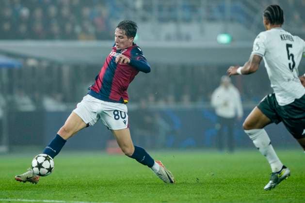 Giovanni Fabbian of Bologna FC during the UEFA Champions League match between Bologna FC and AS Monaco at Stadio Renato Dall Ara, Bologna Italy on 05 November 2024. Bologna Stadio Renato Dall Ara Bologna Italy Copyright: xPhotoxGoalxPixx SP24-1037-014