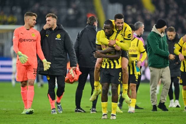 05.11.2024, Fussball, Champions League, 4. Spieltag, Saison 2024 2025, Borussia Dortmund - Sturm Graz, Serhou Guirassy (Borussia Dortmund), Felix Nmecha (Borussia Dortmund) xRHR-FOTO TKx Copyright: RHR-FOTOx RHR-FOTO TK