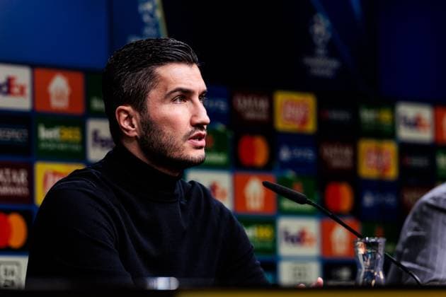 UEFA Champions League: Borussia Dortmund - SK Sturm Graz; 05.11.2024 Nuri Sahin (Chef-Trainer Borussia Dortmund) während der Pressekonferenz UEFA Champions League: Borussia Dortmund - SK Sturm Graz, Dortmund, SIGNAL IDUNA PARK Copyright: xBEAUTIFULxSPORTS Wunderlx