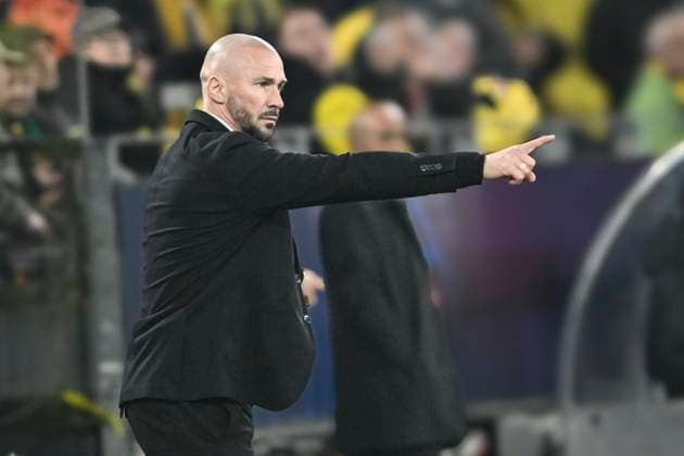Christian Ilzer (Graz Coach)Gestik Geste gestikuliert 05.11.2024 Fussball, Champions League, Borussia Dortmund vs Sturm Graz, Signal Iduna Park, Dortmund, NRW Germany