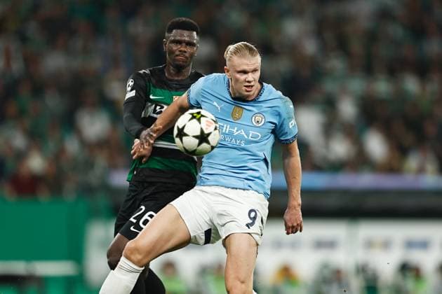 Erling Haaland (ManC), NOVEMBER 5, 2024 - Football Soccer : UEFA Champions League League phase match day 4 between Sporting Clube de Portugal 4-1 Manchester City at the Estadio Jose Alvalade in Lisbon, Portugal. Noxthirdxpartyxsales  (272402732)