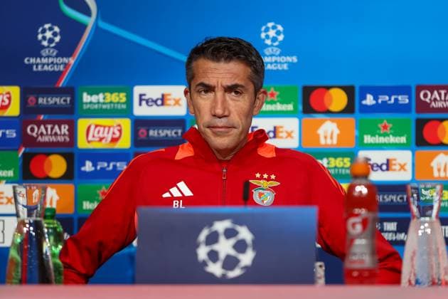 Bruno Lage (Benfica Lissabon, SL Benfica, Headcoach), Ger, Internationale Pressekonferenz, Benfica Lissabon, SL Benfica, Fussball, UEFA Champions League, 4. Spieltag, Saison 2024 2025, 05.11.2024, Ger, Internationale Pressekonferenz, Benfica Lissabon, SL Benfica, Fussball, UEFA Champions League, 4. Spieltag, Saison 2024 2025, 05.11.2024 Muenchen Copyright: xEibner-Pressefoto JennixMaulx EP_JML