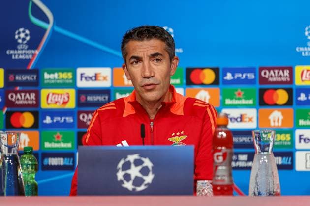 Bruno Lage (Benfica Lissabon, SL Benfica, Headcoach), Ger, Internationale Pressekonferenz, Benfica Lissabon, SL Benfica, Fussball, UEFA Champions League, 4. Spieltag, Saison 2024 2025, 05.11.2024, Ger, Internationale Pressekonferenz, Benfica Lissabon, SL Benfica, Fussball, UEFA Champions League, 4. Spieltag, Saison 2024 2025, 05.11.2024 Muenchen Copyright: xEibner-Pressefoto JennixMaulx EP_JML