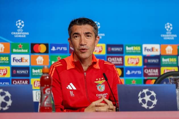 Bruno Lage (Benfica Lissabon, SL Benfica, Headcoach), Ger, Internationale Pressekonferenz, Benfica Lissabon, SL Benfica, Fussball, UEFA Champions League, 4. Spieltag, Saison 2024 2025, 05.11.2024, Ger, Internationale Pressekonferenz, Benfica Lissabon, SL Benfica, Fussball, UEFA Champions League, 4. Spieltag, Saison 2024 2025, 05.11.2024 Muenchen Copyright: xEibner-Pressefoto JennixMaulx EP_JML