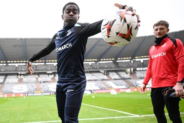 Media activities Royale Union Saint-Gilloise - UEFA Europa League BRUSSEL, BELGIUM - NOVEMBER 06 : Sadiki Noah defender of Royale Union Saint-Gilloise pictured during a training session prior the UEFA Europa League phase match between Royale Union Saint-Gilloise and AS Roma on November 6, 2024 in Brussel, Belgium, 06 11 2024 Brussel Belgium  Copyright: xPeterxDexVoechtx