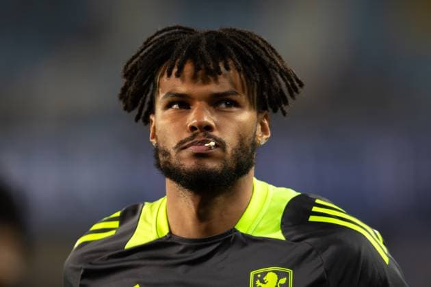 Club Brugge v Aston Villa Champions League 06 11 2024. Aston Villa defender Tyrone Mings (5) warming up before the Champions League match between Club Brugge and Aston Villa at Jan Breydel Stadion, Brugge, Belguim on 6 November 2024. Editorial use only , Copyright: xIanxStephenx PSI-20762-0014