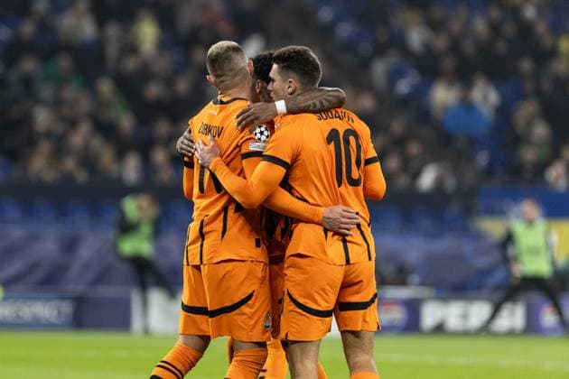UEFA Champions League: FC Shakhtar Donetsk - BSC Young Boys; 06.11.2024 FC Shakhtar Donetsk im Jubel, 1:1; durch Olaksandr Zubkov (FC Shakhtar Donetsk, 11), Georgy Sudakov (FC Shakhtar Donetsk, 10) UEFA Champions League: FC Shakhtar Donetsk - BSC Young Boys; Arena AufSchalke, Gelsenkirchen; 06.11.2024 Copyright: xBEAUTIFULxSPORTS Buriakovx