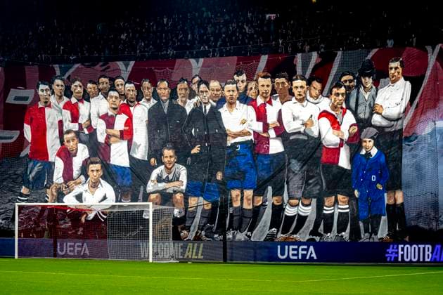 Atmosphere in the stadium, during the match Feyenoord - Salzburg at the Feyenoord stadium De Kuip for the UEFA Champions League - League phase - Matchday 4 season 2024-2025 in ROTTERDAM, Netherlands on 6 november 2024, (photo by Marcel van Dorst EYE4images DeFodi Images) not used in POL SRB CRO FRA GBR NED ITA USA Defodi-746_198364