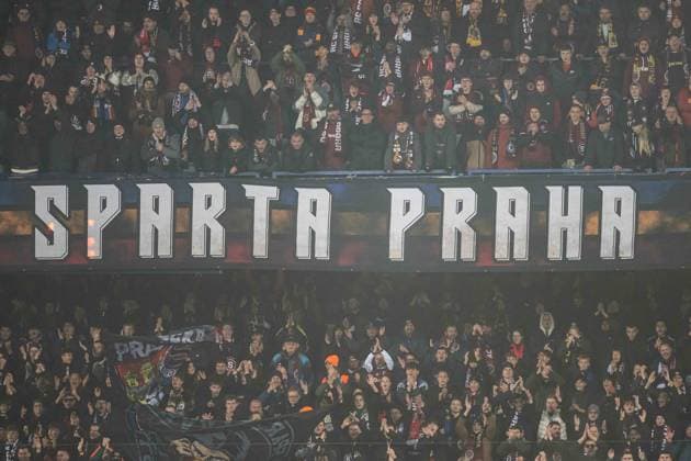 Sparta Prague fans during UEFA Champions league match, AC Sparta Prague - Stade Brest , 06. november 2024, Epet Arena, Prague, Czech republic Copyright: xMICHALxFAJT,ZOSPORTU.SKx DSC_5471