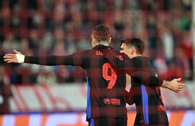 CRVENA ZVEZDA vs BARCELONA ROBERT LEWANDOWSKI, football player of Barcelona celebrates goal at the Champions League match against Crvena zvezda, at Stadium Rajko Mitic. Belgrade, 06.11.2024. photo: MN Press photo FOOTBALL, UEFA, CHAMPIONS LEAGUE, BARCELONA, RED STAR, CRVENA ZVEZDA Belgrade Stadium Rajko Mitic Serbia Copyright: xMarkoxMetlasx xMNxPressx