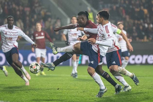 Victor Olatunji scores a goal during UEFA Champions league match, AC Sparta Prague - Stade Brest , 06. november 2024, Epet Arena, Prague, Czech republic Copyright: xMICHALxFAJT,ZOSPORTU.SKx FAJ_4941