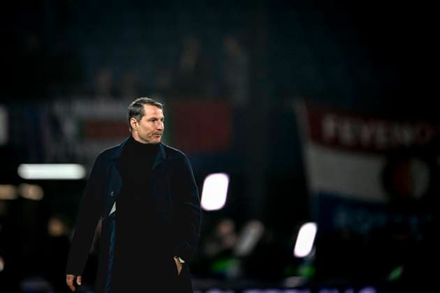 Feyenoord Rotterdam trainer Brian Priske, during the match Feyenoord - Salzburg at the Feyenoord stadium De Kuip for the UEFA Champions League - League phase - Matchday 4 season 2024-2025 in ROTTERDAM, Netherlands on 6 november 2024, (photo by Stefan Koops EYE4images DeFodi Images) not used in POL SRB CRO FRA GBR NED ITA USA Defodi-746_198531