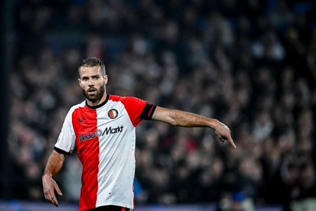 Feyenoord Rotterdam defender Bart Nieuwkoop, during the match Feyenoord - Salzburg at the Feyenoord stadium De Kuip for the UEFA Champions League - League phase - Matchday 4 season 2024-2025 in ROTTERDAM, Netherlands on 6 november 2024, (photo by Stefan Koops EYE4images DeFodi Images) not used in POL SRB CRO FRA GBR NED ITA USA Defodi-746_198557