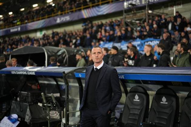 Fußball, CL, FC Brügge - Aston Villa Club Brugge coach Nicky Hayen Club Brugge v Aston Villa, UEFA Champions League, Group Stage, Football, Jan Breydel Stadium, Brussels, Belgium - 06 Nov 2024 EDITORIAL USE ONLY No use with unauthorised audio, video, data, fixture lists, club league logos or live services. Online in-match use limited to 120 images, no video emulation. No use in betting, games or single club league player publications.  Copyright: xDavexWinter Shutterstockx 14863799cs