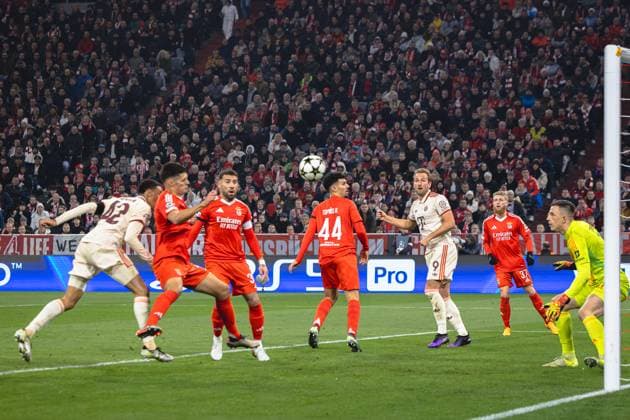 Munich, Germany, Novemberr 06st 2024: Goalscorer Jamal Musiala (42 Munich) during the UEFA Champions League football match between FC Bayern Munich and Benfica Lisbon at Allianz Arena in Munich, Germany. Philipp Kresnik (Philipp Kresnik SPP) Copyright: xPhilippxKresnikx xSPPx spp-en-PhKrSp-_KRE0567-Verbessert-RR